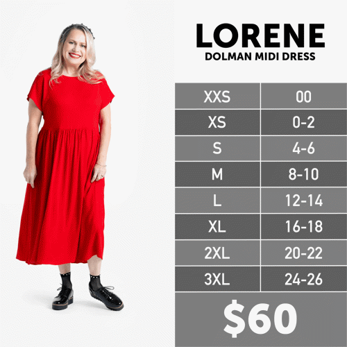Lorene Size Chart